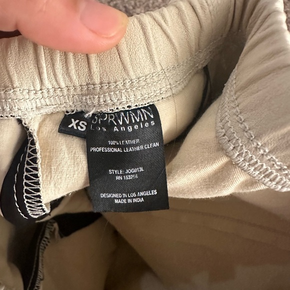 SPRWMN TRAVERTINE LEATHER DRAWSTRING SWEATPANTS - Picture 5 of 6